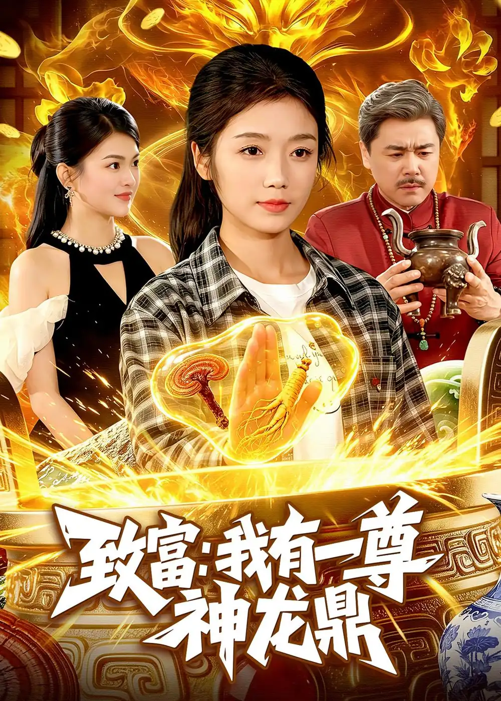 短剧《致富:我有一尊神龙鼎(94集)攸灵&宋瑞》海报