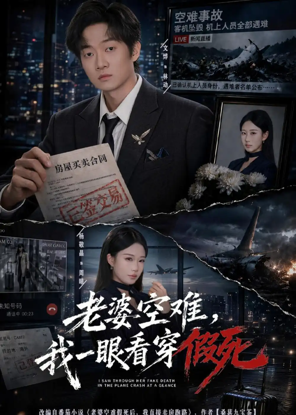短剧《老婆空难,我一眼看穿假死(80集)文烨&杨敬晶》海报