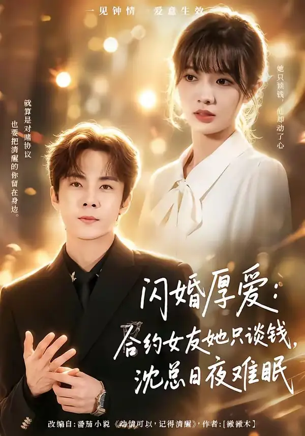 短剧《闪婚厚爱:合约女友她只谈钱,沈总日夜难眠(80集)张天方&王靖雯》海报