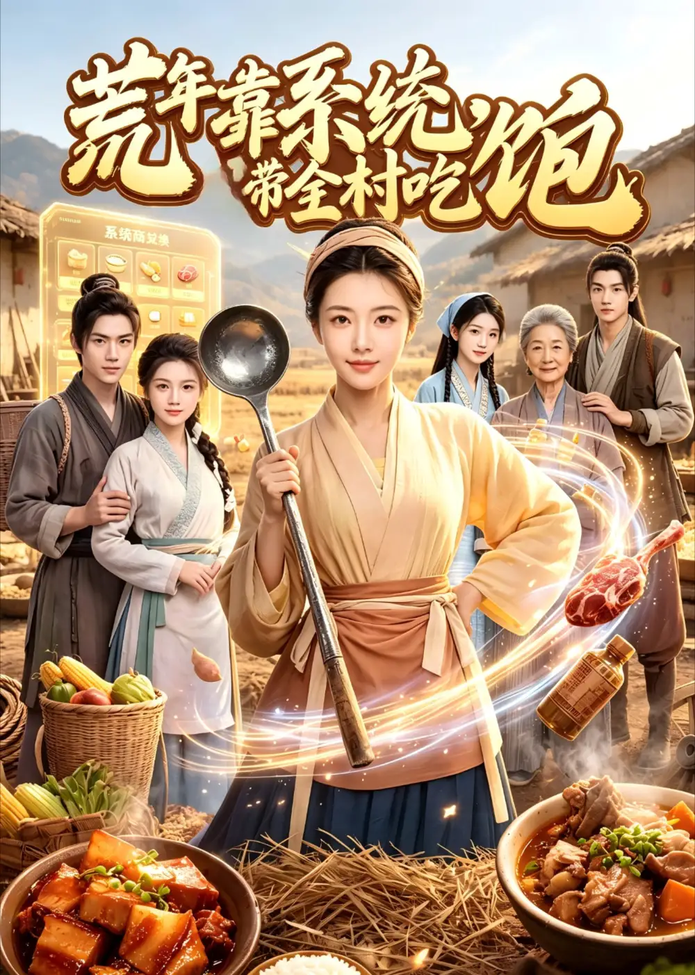 短剧《荒年靠系统带全村吃饱 (83集)》海报