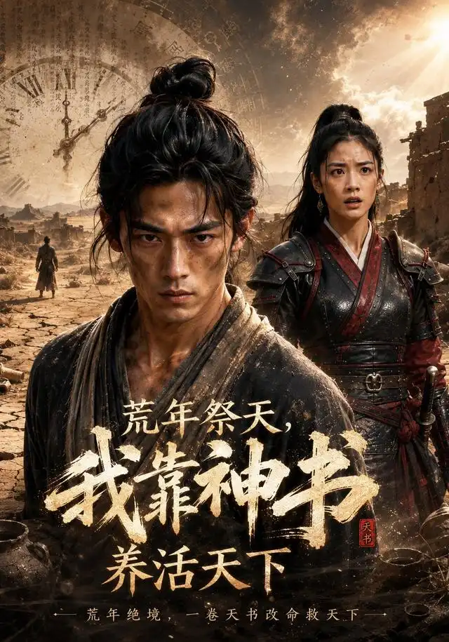 短剧《荒年祭天我靠神书养活天下 (60 集) AI短剧》海报