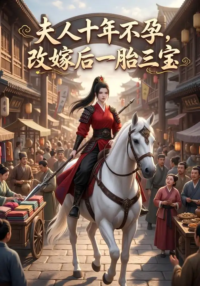 短剧《夫人十年不孕改嫁后一胎三宝 (60集)》海报