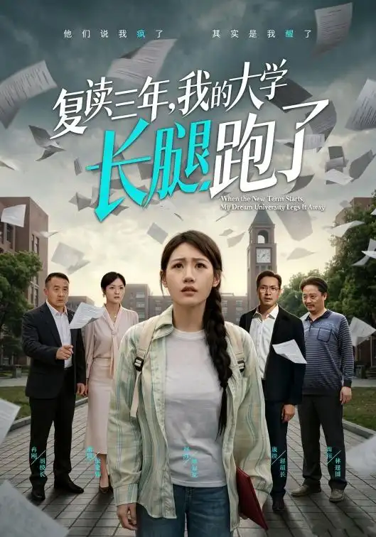 短剧《复读三年我的大学长腿跑了 (60集) 刘浔&满满》海报