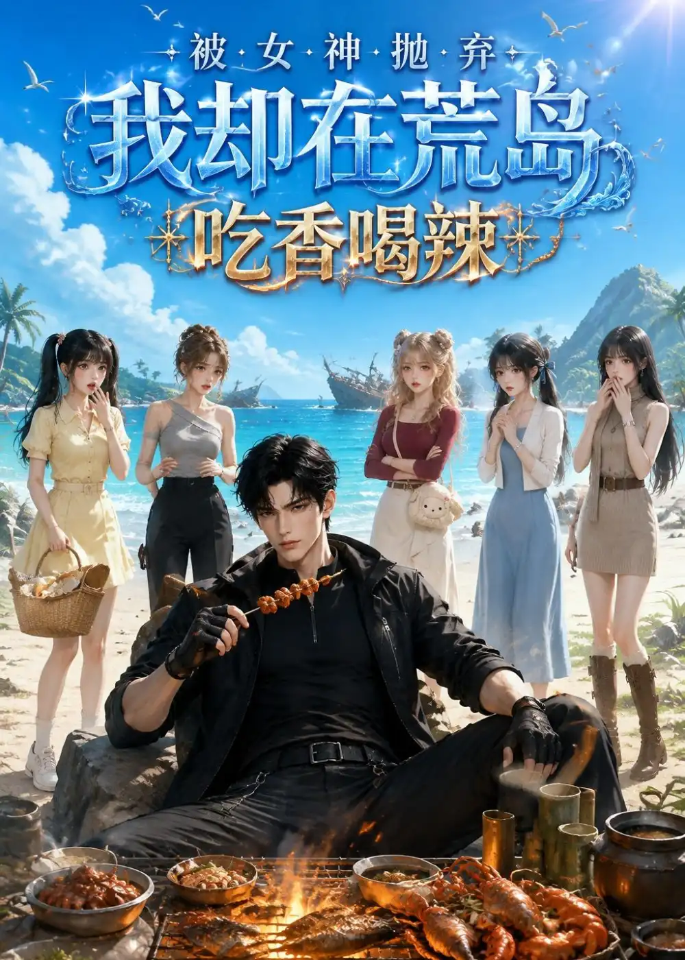 短剧《被女神抛弃我却在荒岛吃香喝辣 (45集)》海报