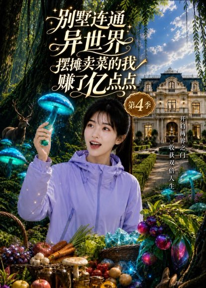 短剧《别墅连通异世界,摆摊卖菜的我赚了亿点点(100集)AI短剧 (2026)》海报
