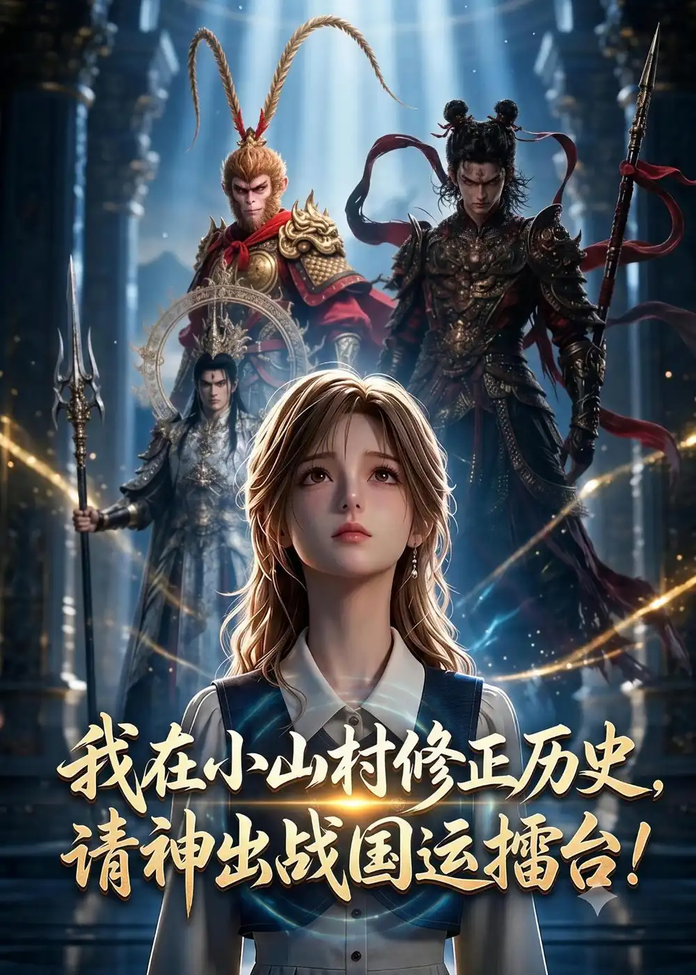 短剧《我在小山村修正历史，请神出战国运擂台！（68集）AI短剧 (2026)》海报