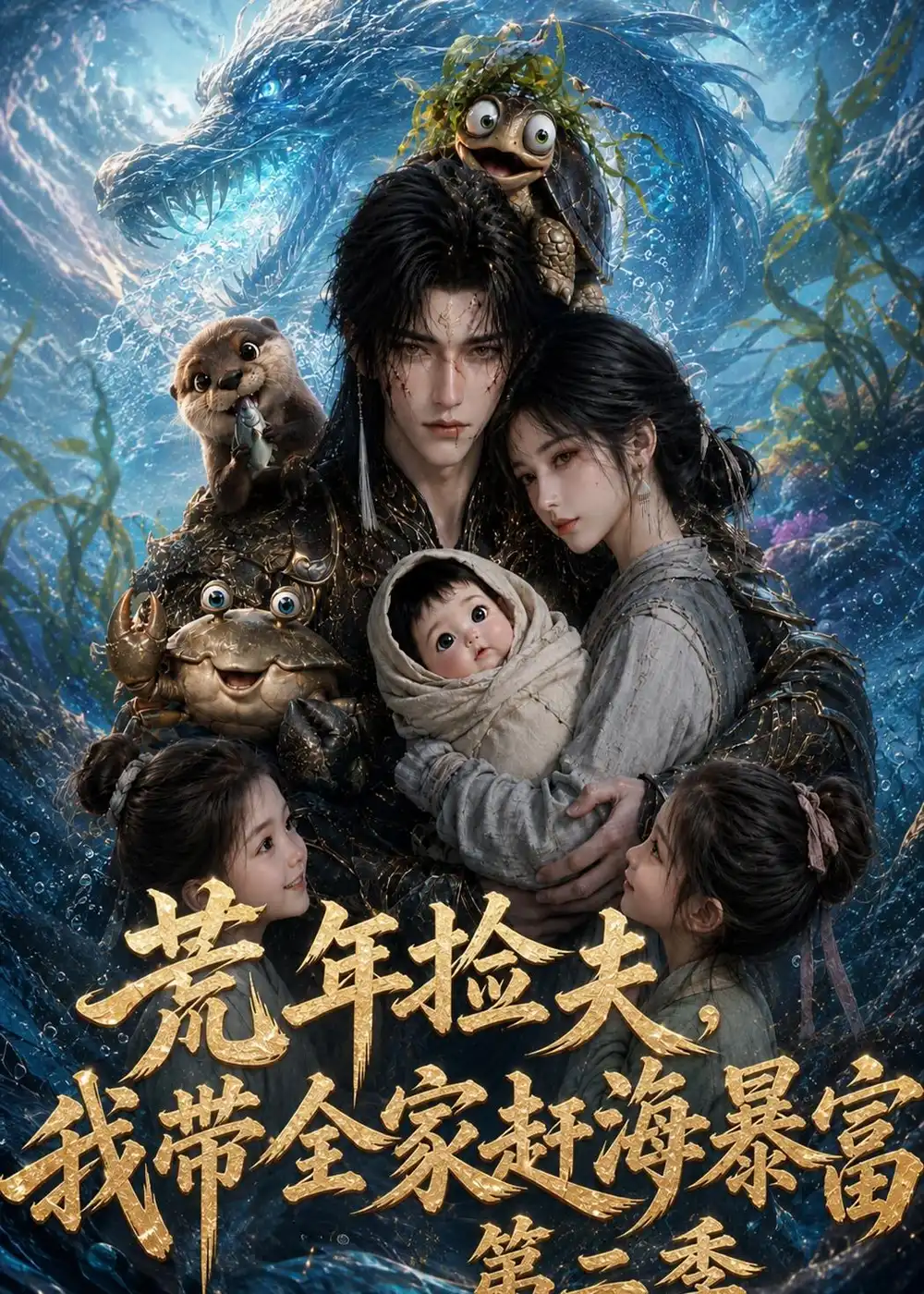 短剧《荒年捡夫，我带全家赶海暴富第二季（108集）AI短剧 (2026)》海报