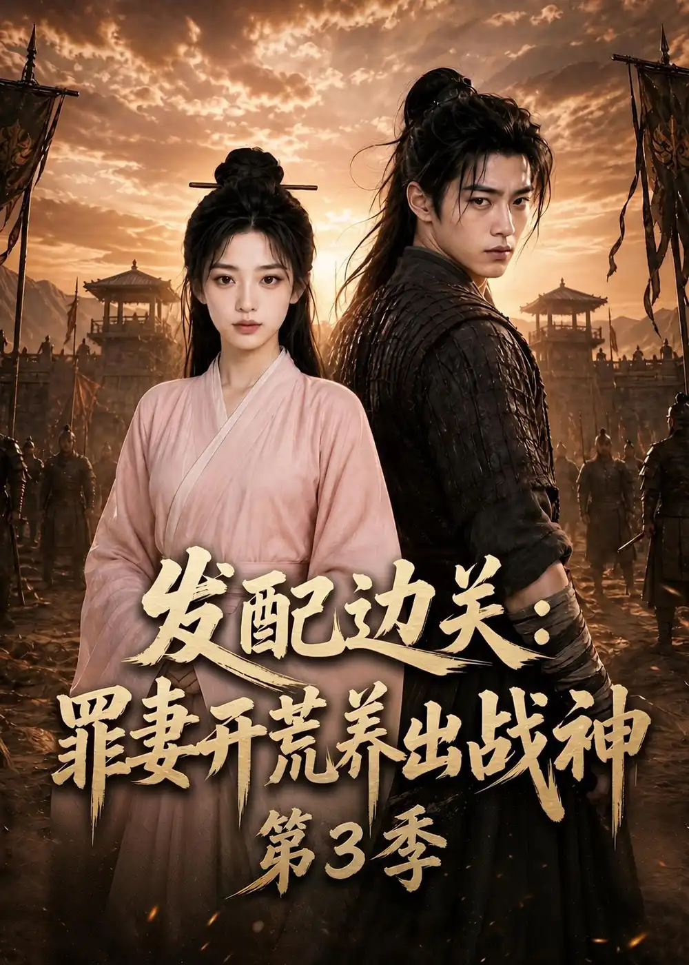 短剧《发配边关：罪妻开荒养出战神第三季（100集）AI短剧 (2026)》海报