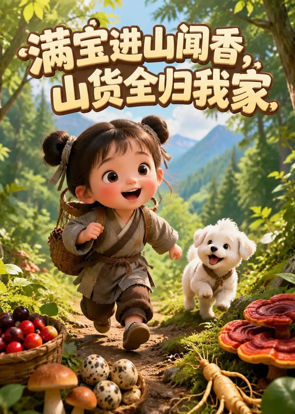 短剧《满宝进山闻香，山货全归我家（184集）AI短剧 (2026)》海报