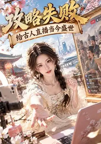 短剧《攻略失败：给古人直播当今盛世（124集） AI短剧 (2026)》海报