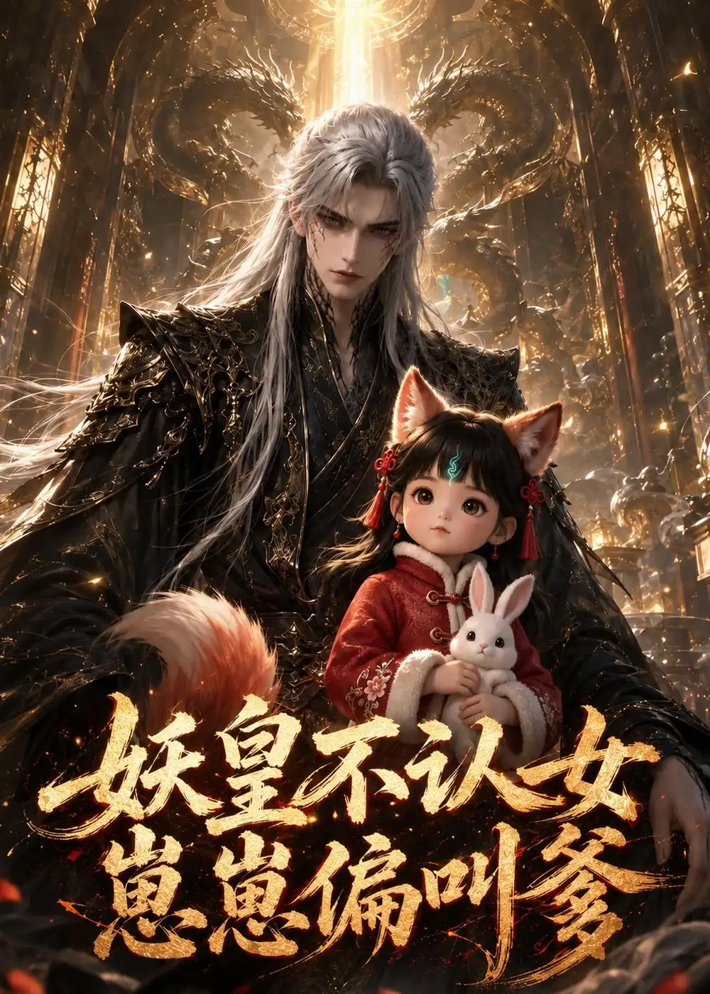 短剧《妖皇不认女,崽崽偏叫爹(77集)AI短剧 (2026)》海报