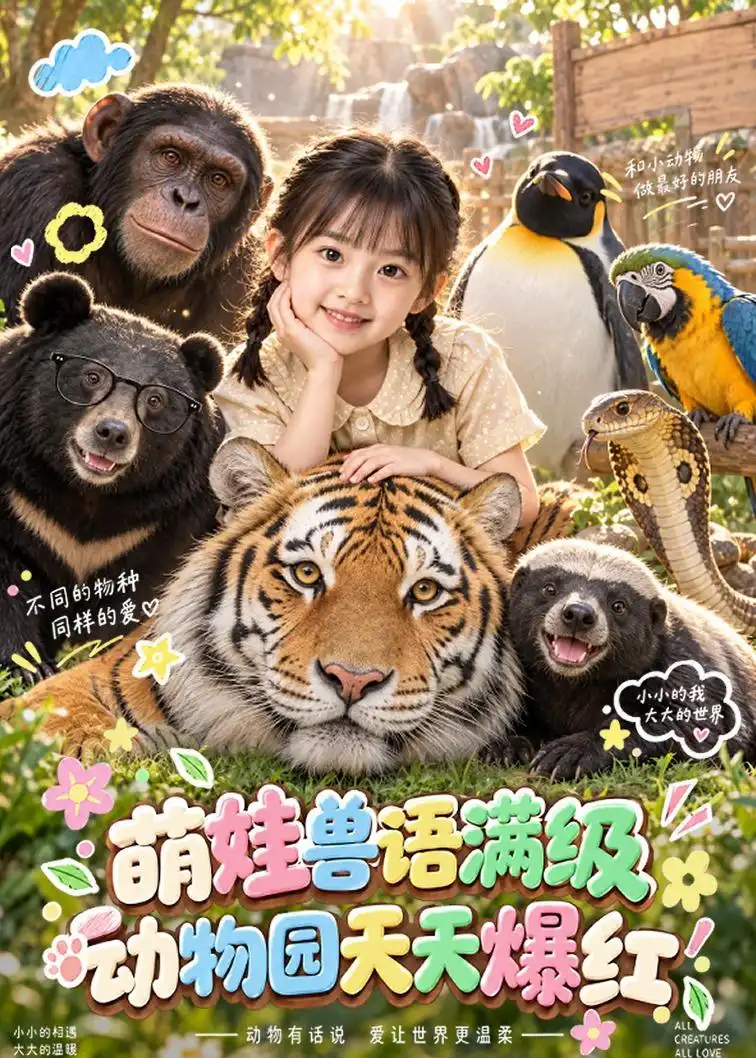 短剧《萌娃兽语满级，动物园天天爆红（90集）AI短剧 (2026)》海报