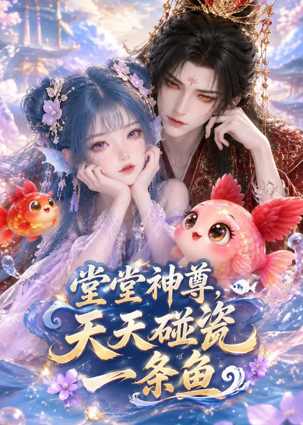 短剧《堂堂神尊,天天碰瓷一条鱼(35集)AI短剧 (2026)》海报