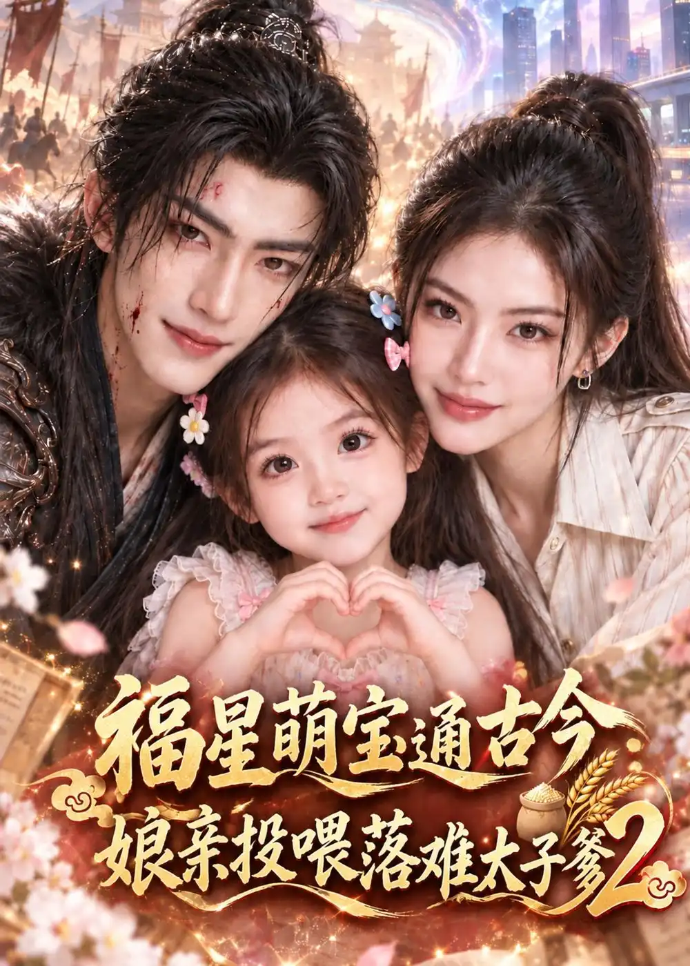 短剧《福星萌宝通古今:娘亲投喂落难太子爹2(127集)AI短剧 (2026)》海报