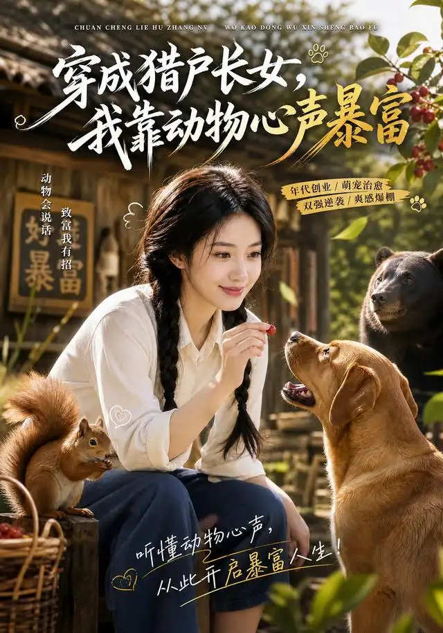短剧《穿成猎户长女,我靠动物心声暴富(86集)AI短剧 (2026)》海报